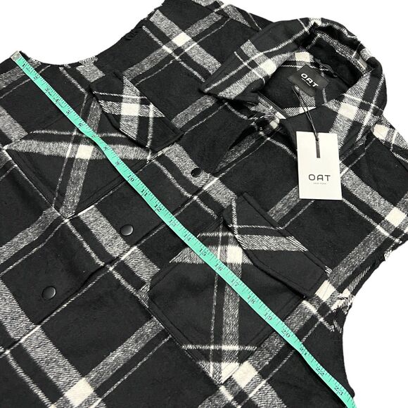 Oat Plaid Wool Blend Snap Button Vest Layering - Picture 7 of 13